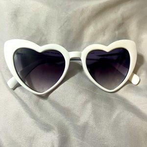 Heart White Sunglasses